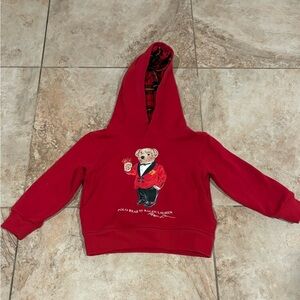 Polo by Ralph Lauren Red Hoodie with Bear Graphic